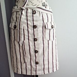 Blu Pepper Beige Striped Skirt